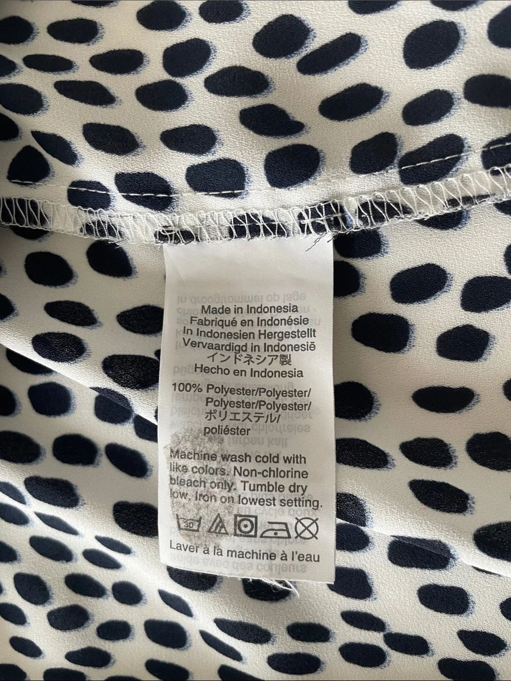 J. Crew Black & White Dalmatian-Spot Button-Down Shirt